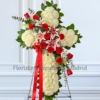 Cruz Funeraria Blanca con Rosas