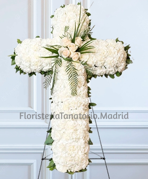 cruz funeraria blanca